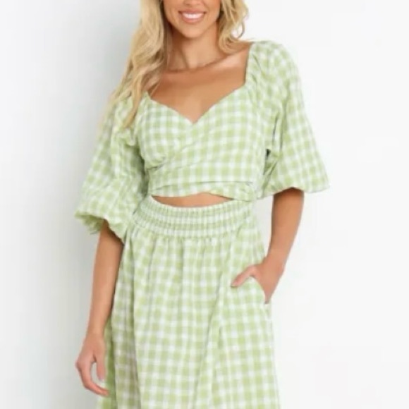 Petal‎ & Pup Tana Smocked Wrap Midi Dress Size 2 Puff Sleeve Cottagecore Trad - Picture 2 of 13